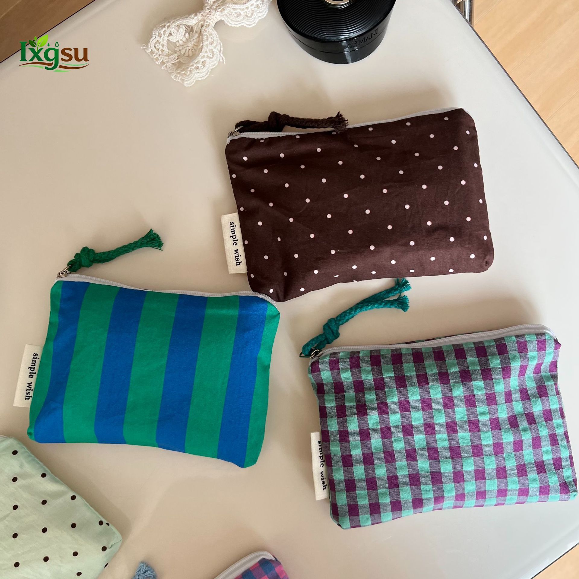 Mini Neceser de Algodón con Polka Dots Retro