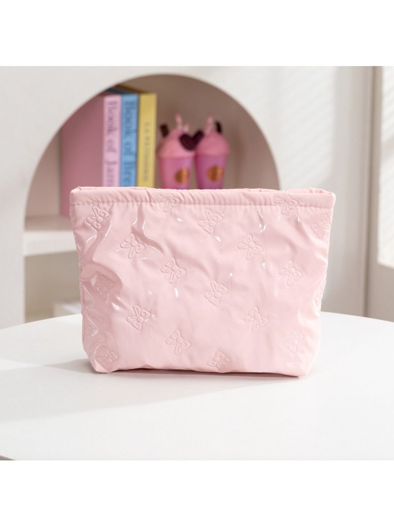 Neceser de viaje con corazón acolchado, gran capacidad para maquillaje